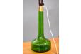 Green glass table lamp with Le Klint paper shade for sale