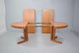 Johannes Andersen design vintage teak round top dining table with pedestal legs