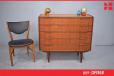 Vintage teak 5 drawer bow fronted chest of drawers  - view 1