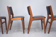 Anderstrup Mobelfabrik model 38 dining chairs in teak and black vinyl upholstery for sale