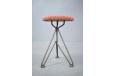 Midcentury Danish design steel frame tripod footstool