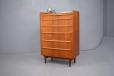 Teak 6 drawer chest made by danish cabinetmaker for sale