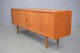 Vintage teak sideboard with tambour doors produced by Bernhard Pedersen & Son - view 5