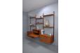 Midcentury Modern vintage teak shelving syste designed in 1947 by Poul Cadovius