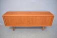 Vintage teak sideboard with tambour doors produced by Bernhard Pedersen & Son - view 4