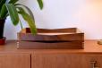 Large teak storage tray for desk or shelf