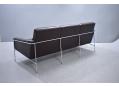 Chrome frame Airport sofa designed in 1956 by Arne Jacobsen for Fritz Hansen.