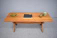 Antique oak coffee table on X-legs - view 4