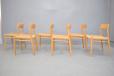 Set of 6 light oak frame dining chairs model 75 by Niels Moller