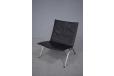 Black leather PK22 chair produced by E Kold Christiensen