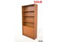 Teak bookcase with sliding doors | 4 shelves