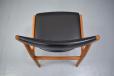 Dyrlund Smith teak frame dining chair in black vinyl upholstery - view 8