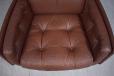 Vintage brown leather retro swivel chair from 1970s - view 7