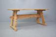 Antique oak dining table with trestle legs for sale