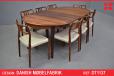 Vintage rosewood round top dining table extending with 3 extra leaves - view 1