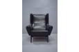 Illum Wikkelso vintage black leather armchair 1961 - view 2