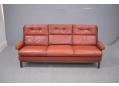 Ryesberg mobelfabeik produced 3 seat sofa in dark red ox leather ca 1970s