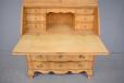 Solid light oak bureau | Glass door top cupboard - view 6