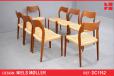 Set of 8 model 71 dining chairs in teak | Niels Moller design - view 1