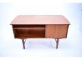 Danish midcentury desk in teak with gently curved ends