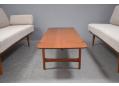 France & Son lounge table in solid teak with drop leaves.