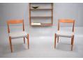 1 teak Erling Torvits dining-chair in grey colour MIRA fabric.
