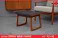 Vintage teak rocking foot stool with black leather upholstery - view 1