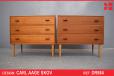 Pair of vintage 3 drawer bedside chests | Carl Aage Skov design - view 1