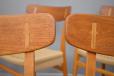 RARE set of 8 model CH23 dining chairs in beech and teak designed 1950 by Hans J Wegner