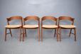 Set of 4 dining chairs with curved backrests produced by Korup Stolefabrik