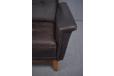 Vintage brown leather & rosewood 3 seat sofa by Svend Skipper  - view 7