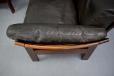 1975  georg thams design brown leather armchair with cane sides 