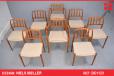 Exclusive set of Niels Moller dining chairs with woven seat  - view 1