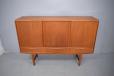 Sliding door teak sideboard with drawers designed by E W Bach