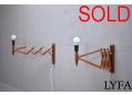 Pair of wall lights in teak | LYFA 