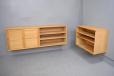 Solid oak 3 section wall mounted storage by Brdr Andersen