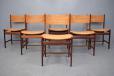 Set of 6 rosewood frame dining chairs designed in 1967 by Henry W Klein