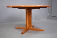 midcentury Danish Design teak dining table with 2 extra leaves