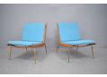Teak framed Boomerang easy chairs designed by Peter Hvidt