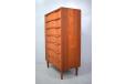Midcentury Danish design teak chest of drawers with 7 equal depth drawers for sale