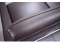 Very dark brown leather upholstered sofa designed by Arne Jacobsen for Fritz Hansen