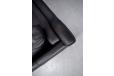 Danish design 3-seater black leather box sofa with oak legs - view 7