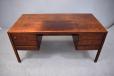 Vintage rosewood desk with 6 drawers and locking bar cabinet - Gunni Omann Design