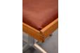 Vintage teak and leather stool with adjustable base - view 5