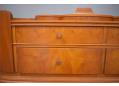 4 drawer dressing table / hall chest in elm with inlaid walnut veneer.