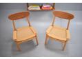 Danish design beech & teak dining chair with papercord seat.