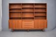 Teak veneered long & low sideboard made in Denmark.