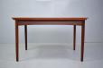 Danish Mobelfabrik compact vintage teak dining table with 2 pull out leaves