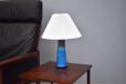 Nils Kahler stoneware table lamp with blue glaze & Le Klint shade - view 2
