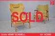 High-back MS8 armchair in green wool upholstery | Henry Schubell design - view 1